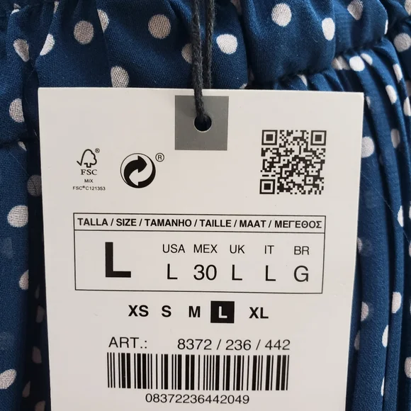 ZARA MIDI PLEATED BLUE SKIRT ( SIZE L) - Picture 9 of 9